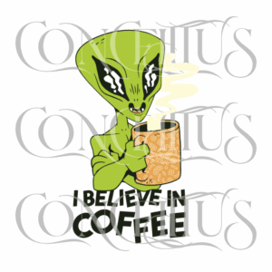 Alien & Café – I Believe in Coffee – Unissex - Imagem 3