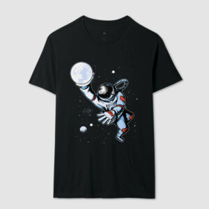Astronauta Basquete com a Lua – Unissex-Imagem 2