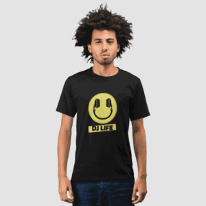DJ LIFE - Emoji Feliz com Headphone – Unissex - Imagem 1