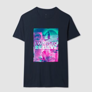 Astronauta Neon – I Want To Believe – Unissex - Imagem 3