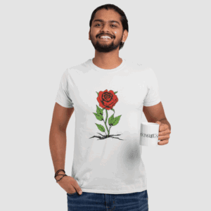 Rosa Vermelha no Solo Rachado – Unissex - Imagem 1