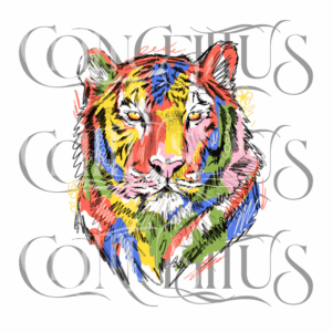 Tigre Colorido Rabiscado – Unissex - Imagem 3