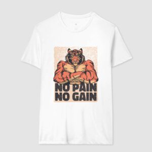 Tigre Musculoso – No Pain No Gain – Unissex - Imagem 2