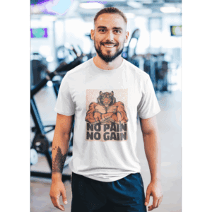 Tigre Musculoso – No Pain No Gain – Unissex - Imagem 1